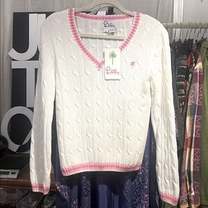 NWT Lilly Pulitzer PALM BEACH VARSITY PULLOVER SWEATER
